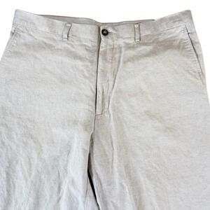 Claiborne Linen Casual Pants Men's Beige Size 36x30 - Fit‎ 34x28 Beach Vacation